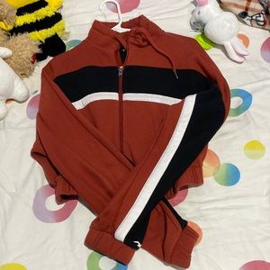 Cropped zip up sweater